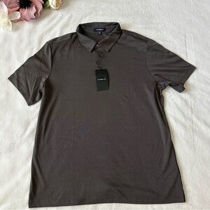 NWT West Zero One Men's Dark Brown Casual Button Polo Shirt XL